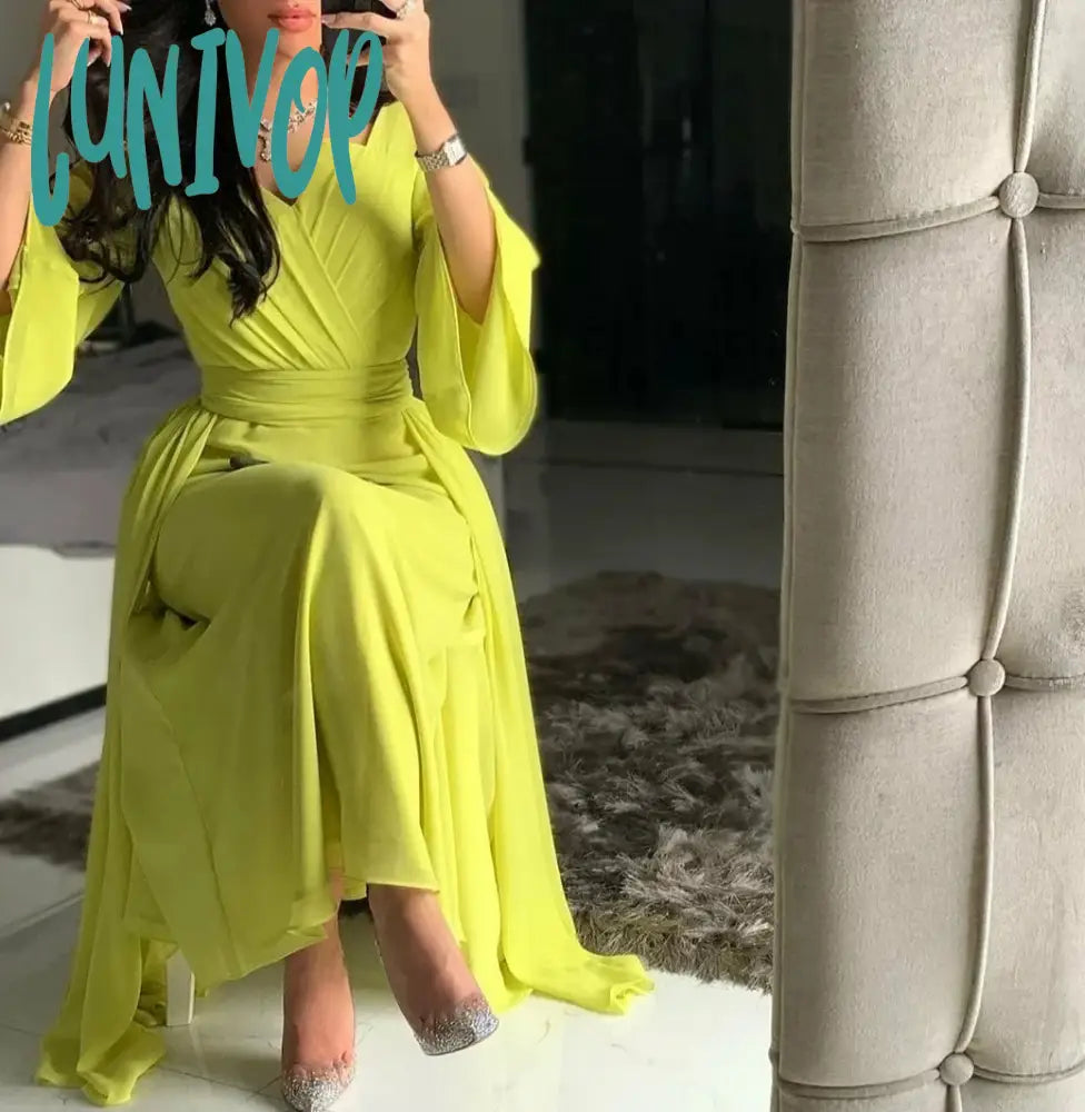 Lunivop Long Sleeve Arabic-Muslim Pleat Evening Dresses Floor-Length Sexy Mermaid Chiffon Party Gown Chiffon Custom Made robes de Tunics Practical easy-care Lunivop Long Sleeve Arabic-Muslim Pleat Evening Dresses Floor-Length Sexy Mermaid Chiffon Party Gown Chiffon Custom Made robes de Tunics Practical easy-care