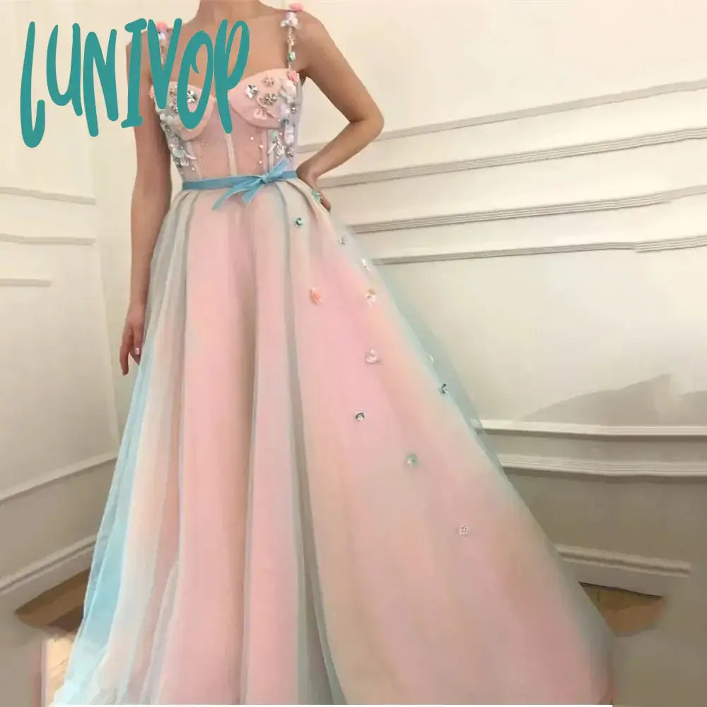 Lunivop Lovely Pink Prom Dresses 2024 Beads 3D Floral Spaghetti Strap Evening Dresses Floor-length Ladies Dancing Party Gown Dress Tunics Top rated Lunivop Lovely Pink Prom Dresses 2024 Beads 3D Floral Spaghetti Strap Evening Dresses Floor-length Ladies Dancing Party Gown Dress Tunics Top rated