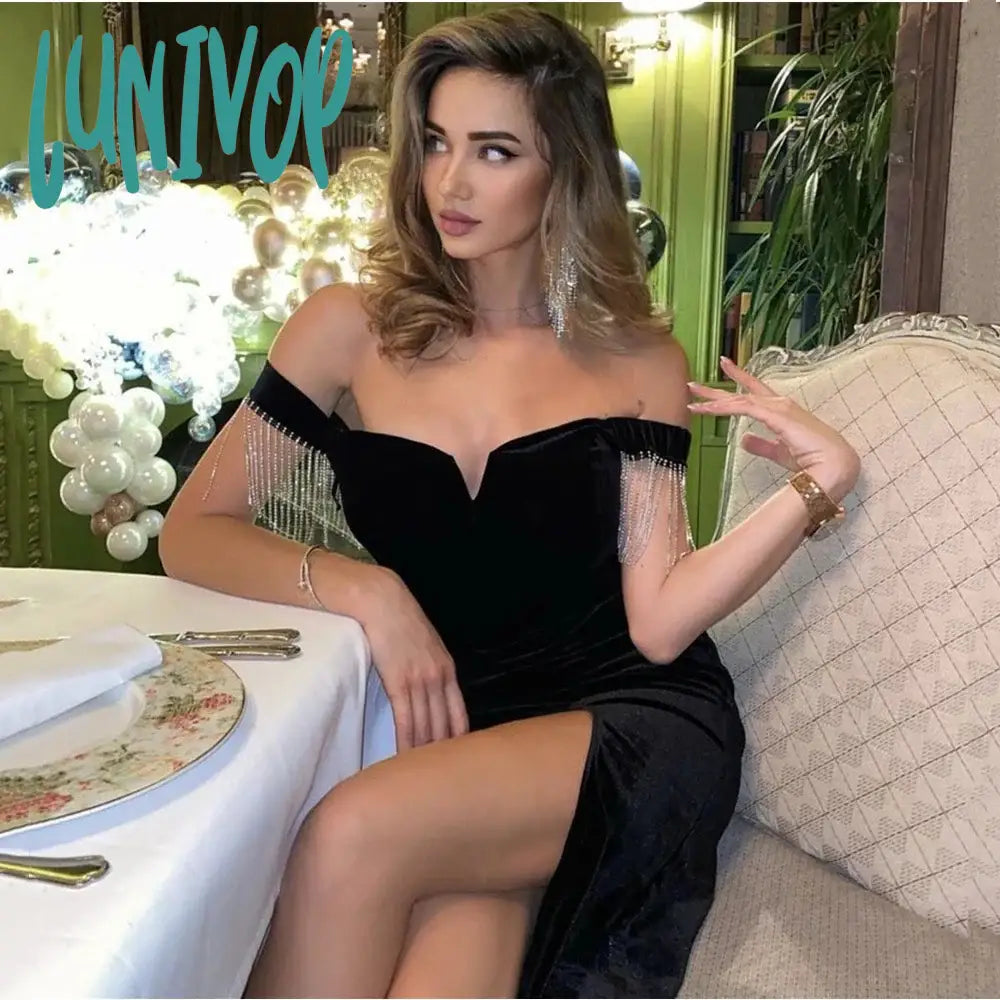 Lunivop New Summer Style Ladies Slash Neck Off the Shoulder Sexy Mid-calf Dress Bandage Fashion Evening Party Dress Shift Classic Vintage Lunivop New Summer Style Ladies Slash Neck Off the Shoulder Sexy Mid-calf Dress Bandage Fashion Evening Party Dress Shift Classic Vintage