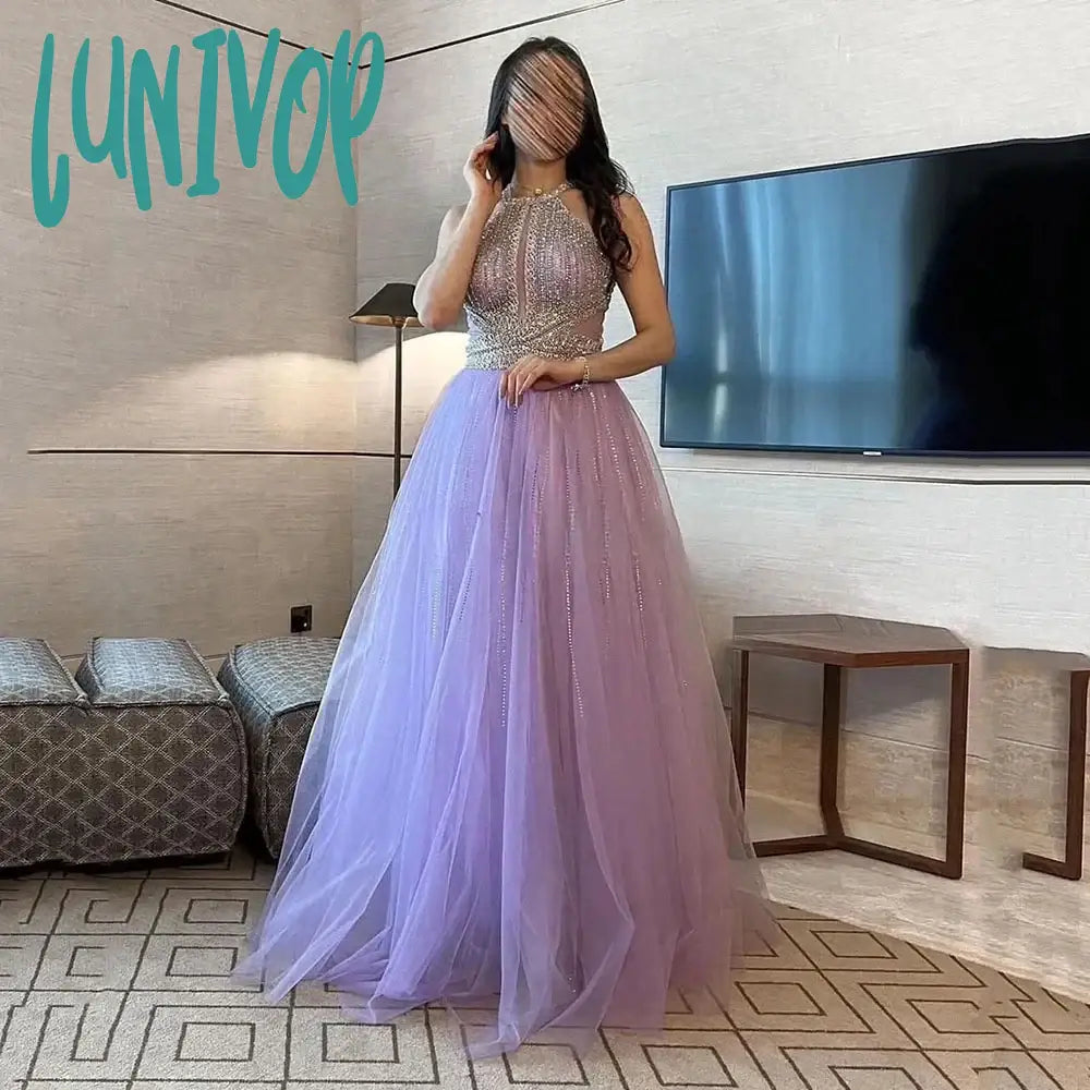 Lunivop Purple Shiny Tulle Sequin Prom Dresses Halter A Line Pleated Evening Dress 2024 Girls Party Gown Dress Tunics Fall fleece Lunivop Purple Shiny Tulle Sequin Prom Dresses Halter A Line Pleated Evening Dress 2024 Girls Party Gown Dress Tunics Fall fleece