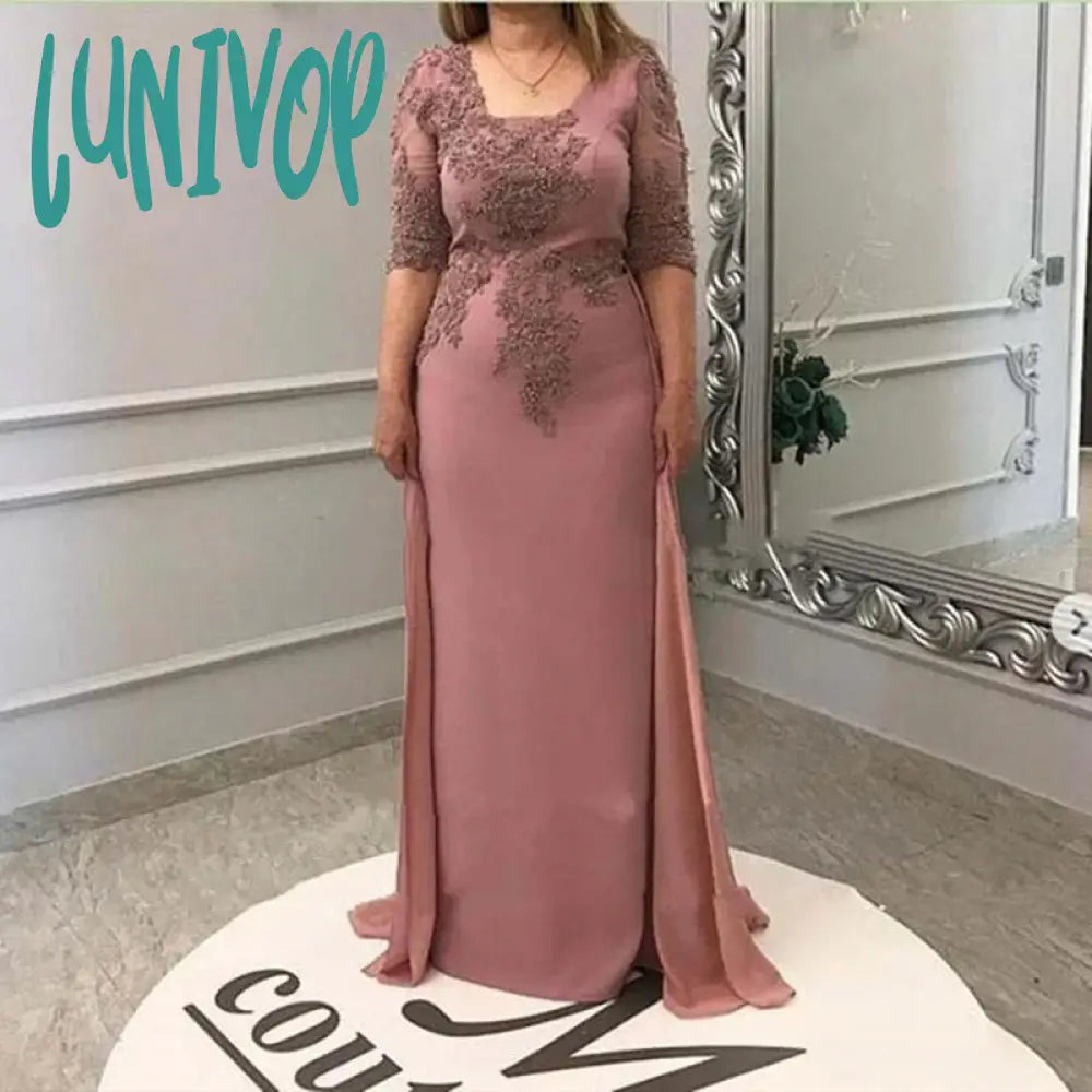 Lunivop Square Neck Appliques Lace Evening Dresses Floor-Length Sexy Mermaid Court Mother of the Bride Dress Custom for Mother Tunics Short Trendy Lunivop Square Neck Appliques Lace Evening Dresses Floor-Length Sexy Mermaid Court Mother of the Bride Dress Custom for Mother Tunics Short Trendy