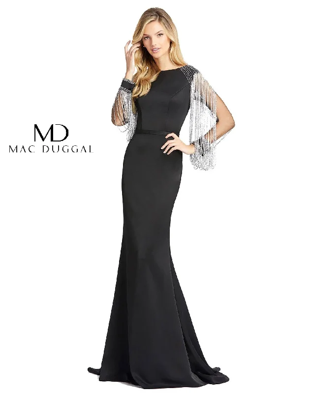 Mac Duggal 20116 Long Sleeve Formal Evening Dress Tunics Winter warm