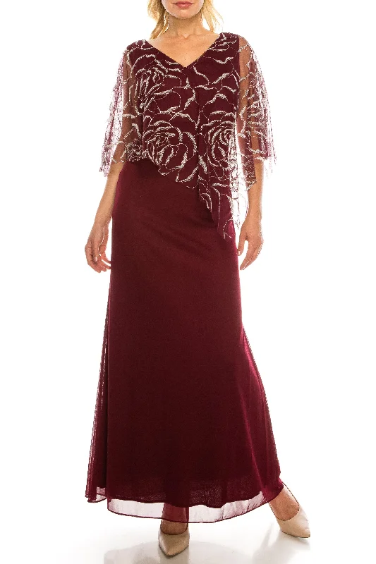 SL Fashions 9133123 Long Formal Beaded Cape Evening Dress Tunics Exclusive limited