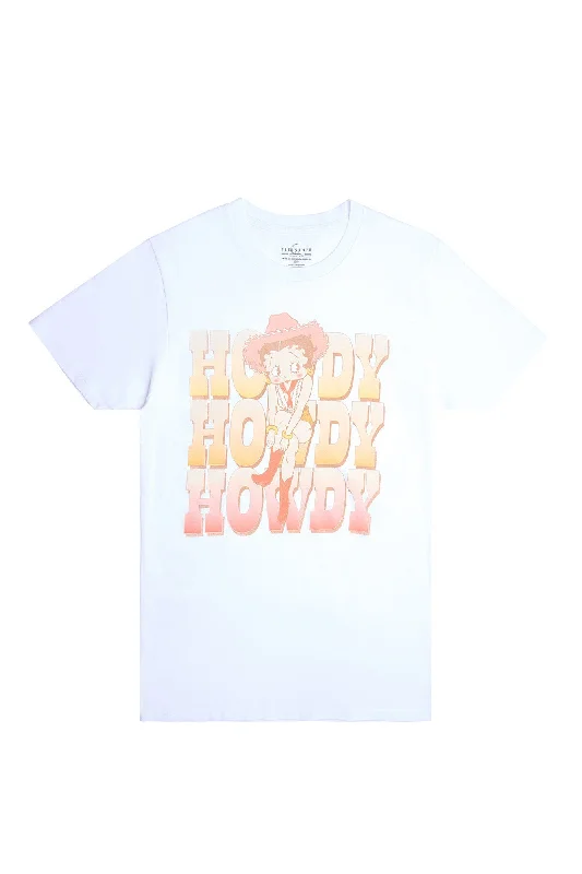 Betty Boop Howdy Graphic Relaxed Tee Satin Blend Silk Blend Wool Blend Satin Blend Silk Blend Wool Blend