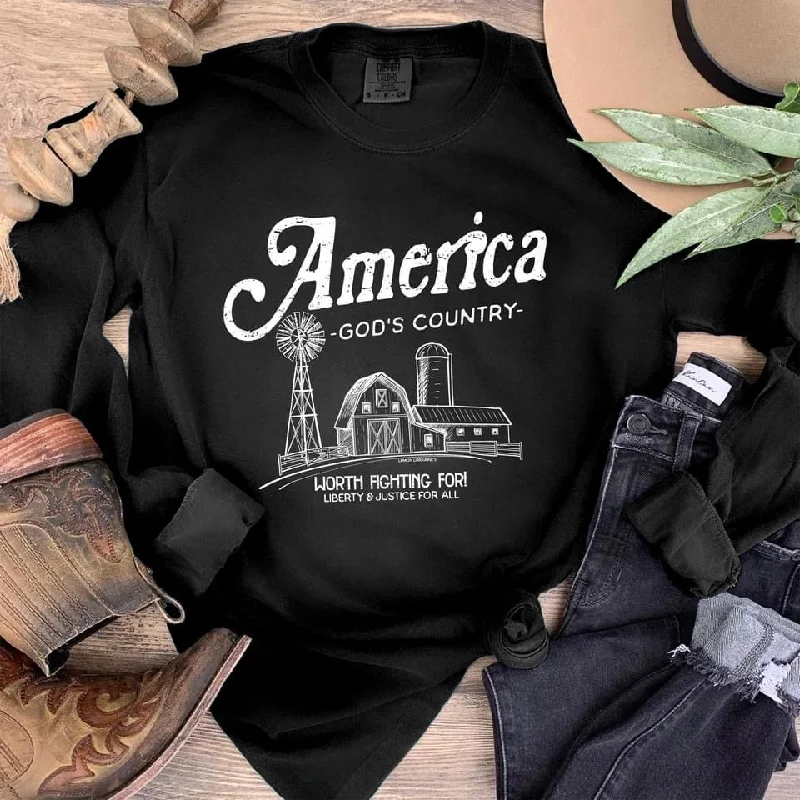 America-God’s Country Long Sleeve Tee Layered Multi-layer Single Layer Layered Multi-layer Single Layer America-God’s Country Long Sleeve Tee Layered Multi-layer Single Layer Layered Multi-layer Single Layer