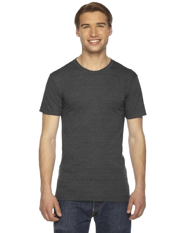 American Apparel Unisex Triblend Short Sleeve Track T-Shirt | Tri Black Graphic Embroidered Appliqued Graphic Embroidered Appliqued American Apparel Unisex Triblend Short Sleeve Track T-Shirt | Tri Black Graphic Embroidered Appliqued Graphic Embroidered Appliqued