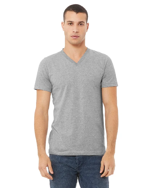 Bella+Canvas Unisex V-Neck T-Shirt | Athletic Heather Zippered Front Buttoned Front Snap Front Zippered Front Buttoned Front Snap Front Bella+Canvas Unisex V-Neck T-Shirt | Athletic Heather Zippered Front Buttoned Front Snap Front Zippered Front Buttoned Front Snap Front