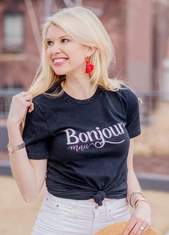 Bonjour Merci Black T-Shirt Chenille Blend Fleece Blend Nylon Blend Chenille Blend Fleece Blend Nylon Blend Bonjour Merci Black T-Shirt Chenille Blend Fleece Blend Nylon Blend Chenille Blend Fleece Blend Nylon Blend