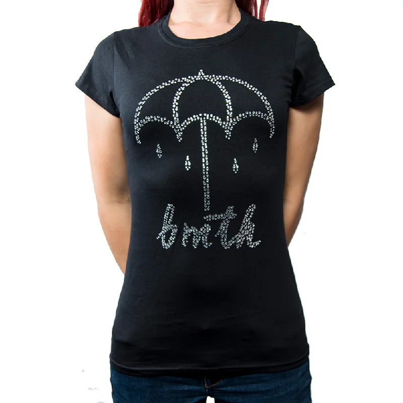 SALE Bring Me The Horizon Ladies Fashion T-Shirt: Umbrella (Diamante) 40% OFF Handmade Hand-knitted Hand-woven Handmade Hand-knitted Hand-woven