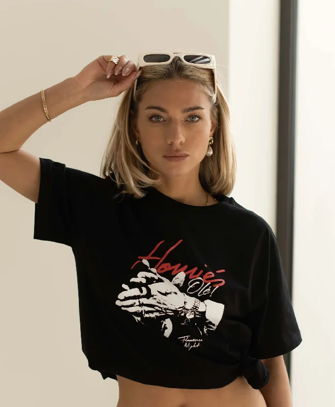FLAMENCO NIGHT T-SHIRT BLACK Mesh Canvas Denim Mesh Canvas Denim