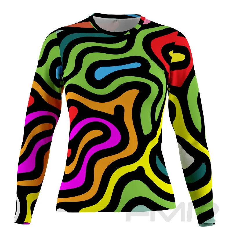 FMR Kaleidoscopic Women's Long Sleeve T-Shirt Print Jacquard Patchwork Print Jacquard Patchwork FMR Kaleidoscopic Women's Long Sleeve T-Shirt Print Jacquard Patchwork Print Jacquard Patchwork