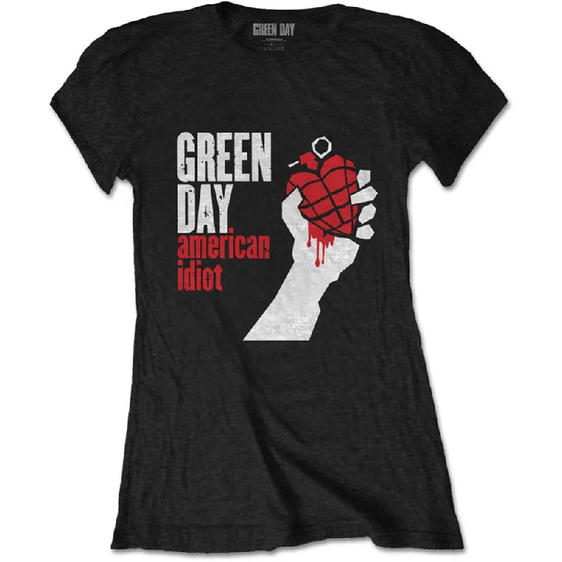 Green Day American Idiot Ladies T-Shirt Polka Dot Checkered Tartan Polka Dot Checkered Tartan