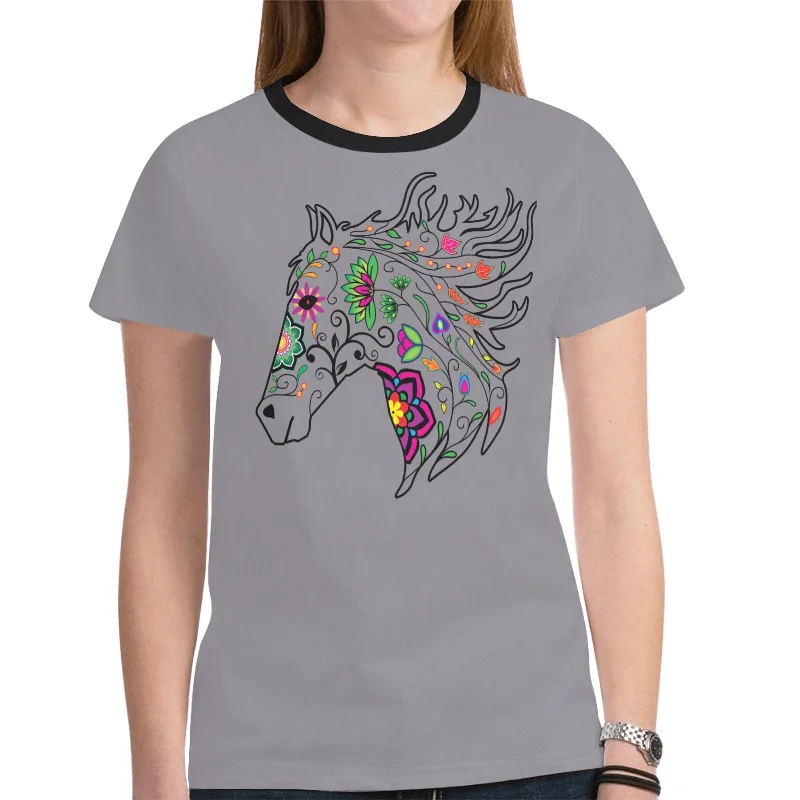 Horse Spirit Guide (Dark Gray) T-shirt for Women Fitted T-Shirt Seamless Stretchy Fitted T-Shirt Seamless Stretchy Horse Spirit Guide (Dark Gray) T-shirt for Women Fitted T-Shirt Seamless Stretchy Fitted T-Shirt Seamless Stretchy