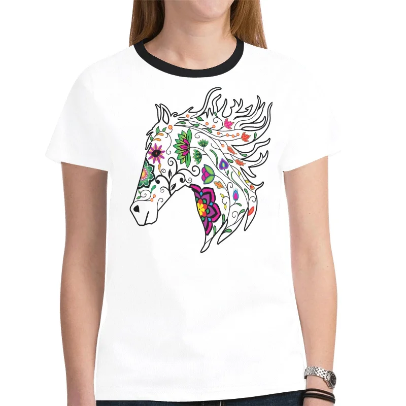 Horse Spirit Guide (White) T-shirt for Women Polka Dot Checkered Tartan Polka Dot Checkered Tartan Horse Spirit Guide (White) T-shirt for Women Polka Dot Checkered Tartan Polka Dot Checkered Tartan