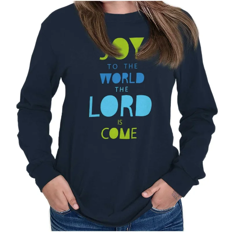 Joy To The World Long Sleeve T Shirt Chenille Blend Fleece Blend Nylon Blend Chenille Blend Fleece Blend Nylon Blend