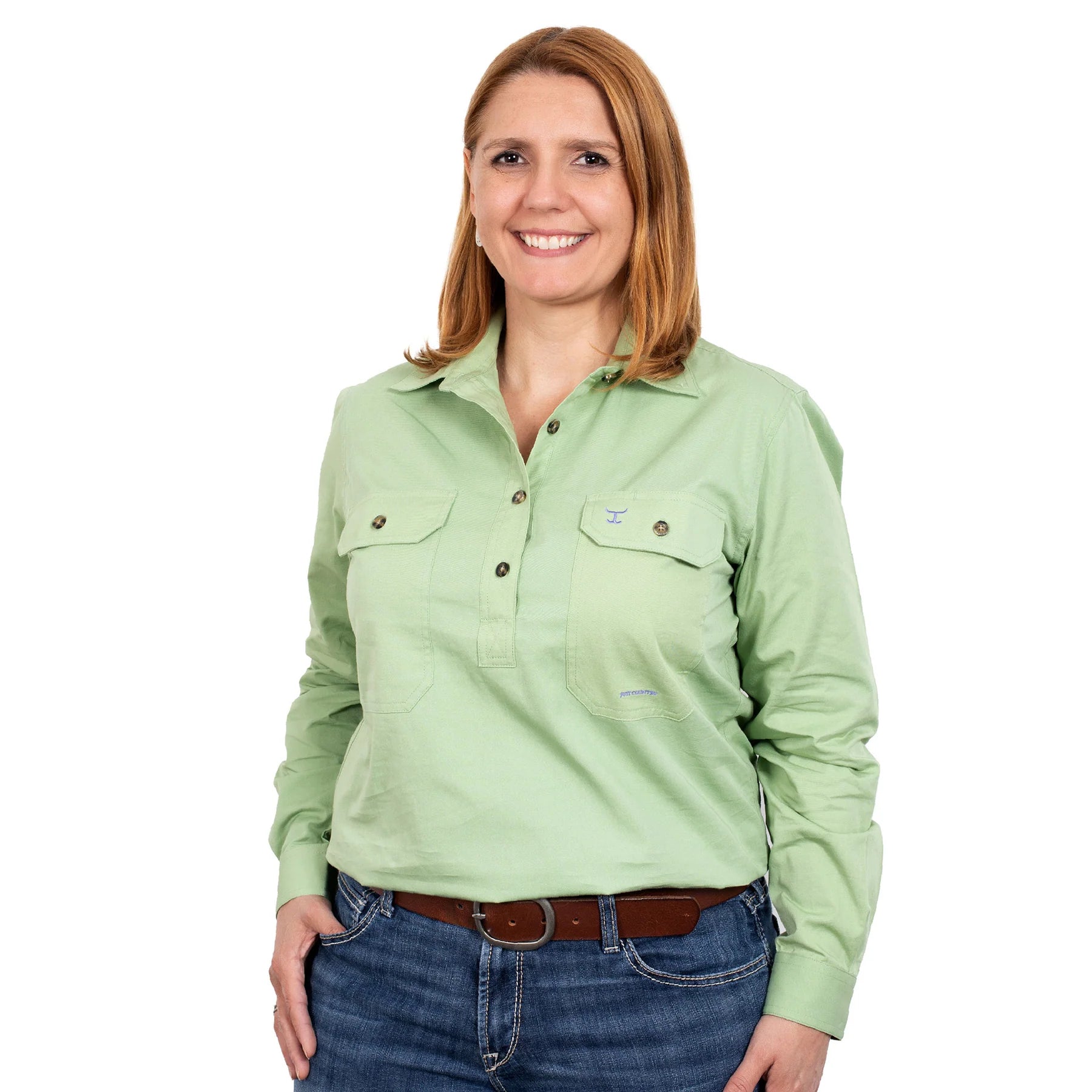 Just Country Jahna Ladies Work Shirt - Sage Hooded Caped Shawl Collar Hooded Caped Shawl Collar Just Country Jahna Ladies Work Shirt - Sage Hooded Caped Shawl Collar Hooded Caped Shawl Collar