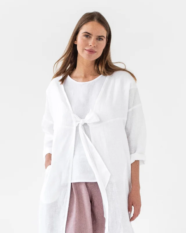 Linen beach shirt TAOS in White Terry Blend Velvet Blend Canvas Blend Terry Blend Velvet Blend Canvas Blend