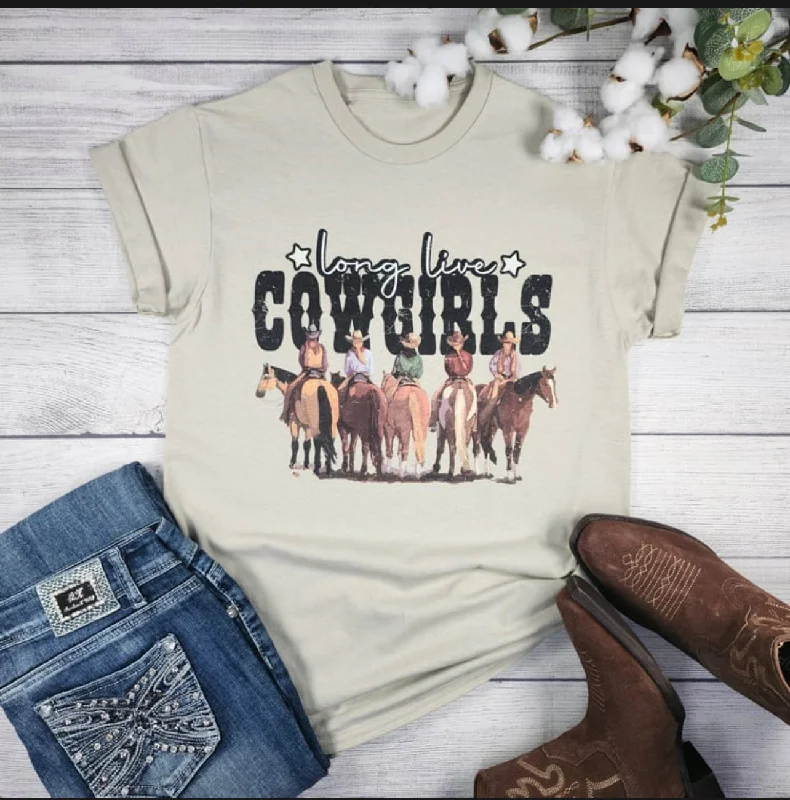 LONG LIVE COWGIRLS PUTTY T SHIRT Boxy Fit Fitted Loose Boxy Fit Fitted Loose