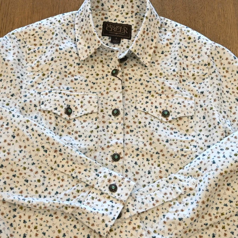 Madison Creek Gail Shirt Ivory Floral Corduroy Polka Dot Checkered Tartan Polka Dot Checkered Tartan