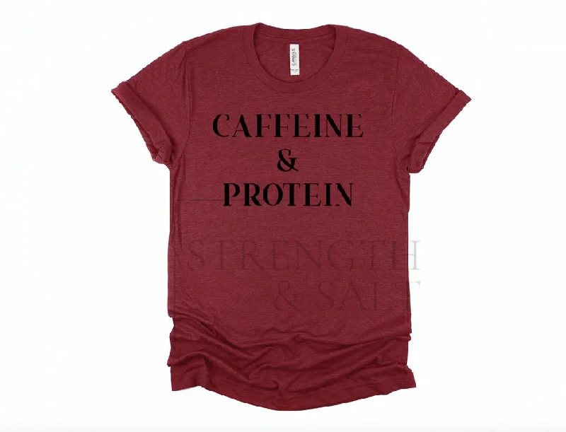 Caffeine + Protein Unisex Tee Zippered Front Buttoned Front Snap Front Zippered Front Buttoned Front Snap Front