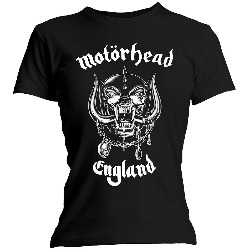 Motorhead England Ladies T-Shirt Print Jacquard Patchwork Print Jacquard Patchwork