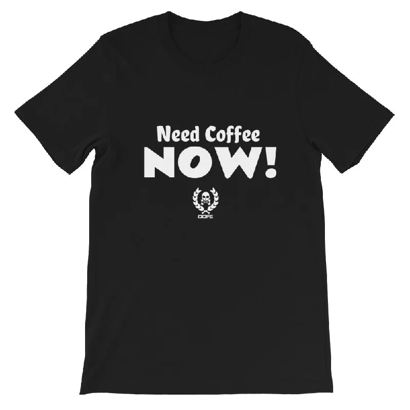 ‘Need Coffee NOW’ Unisex T-Shirt Seamless Knitted Crochet Seamless Knitted Crochet