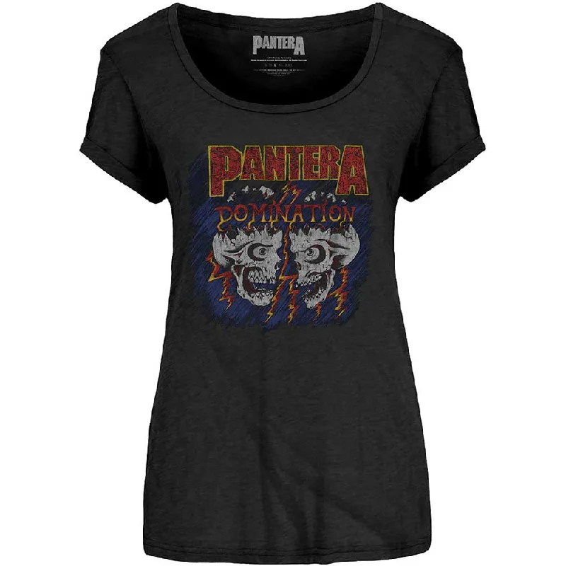 Pantera Domination Ladies T-Shirt Terry Blend Velvet Blend Canvas Blend Terry Blend Velvet Blend Canvas Blend