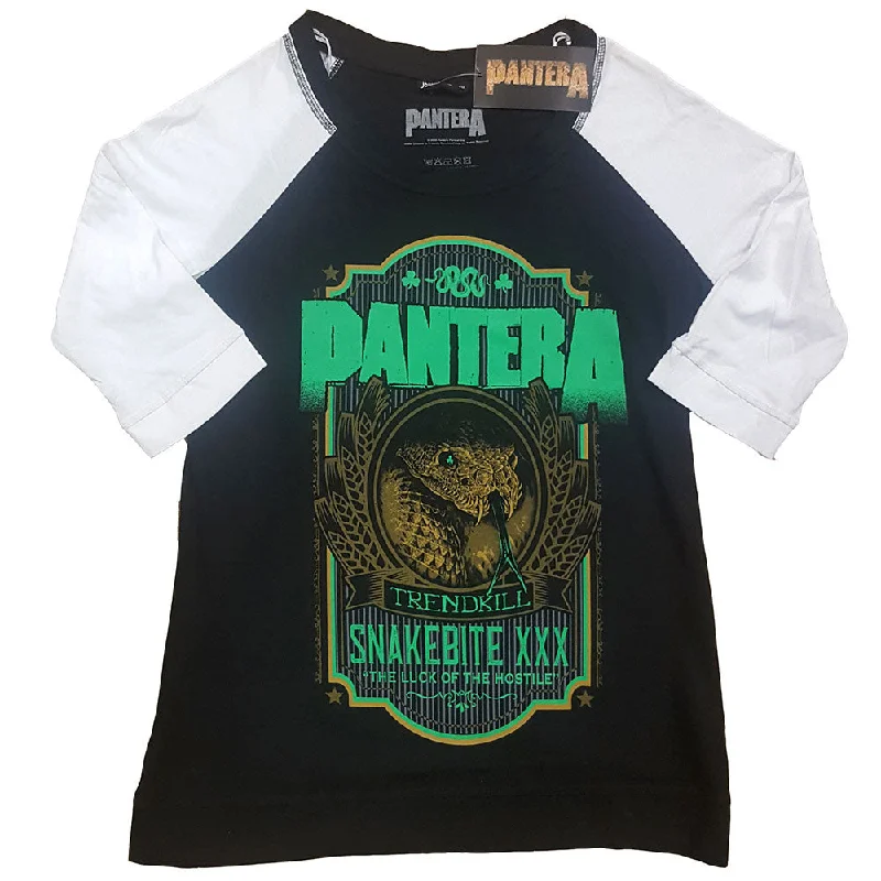 Pantera Snakebit XXX Label Ladies Raglan T-Shirt Embroidered Appliqued Beaded Embroidered Appliqued Beaded Pantera Snakebit XXX Label Ladies Raglan T-Shirt Embroidered Appliqued Beaded Embroidered Appliqued Beaded