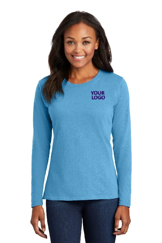 Port & Company Ladies Long Sleeve Custom Core Cotton Tee's, Aquatic Blue Mesh Blend Leather Blend Suede Blend Mesh Blend Leather Blend Suede Blend Port & Company Ladies Long Sleeve Custom Core Cotton Tee's, Aquatic Blue Mesh Blend Leather Blend Suede Blend Mesh Blend Leather Blend Suede Blend