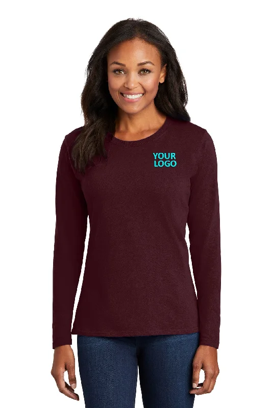 Port & Company Ladies Long Sleeve Custom Core Cotton Tee's, Athletic Maroon Satin Blend Silk Blend Wool Blend Satin Blend Silk Blend Wool Blend Port & Company Ladies Long Sleeve Custom Core Cotton Tee's, Athletic Maroon Satin Blend Silk Blend Wool Blend Satin Blend Silk Blend Wool Blend