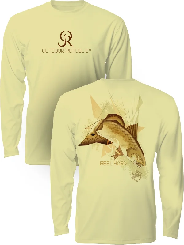 Reel Hard Redfish - UPF Performance Shirt (unisex) Anti-Shrink Durable Soft Anti-Shrink Durable Soft