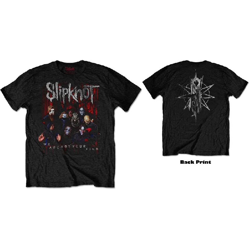 SALE | Slipknot | Official Band T-Shirt | WANYK Group Photo (Back Print) Print Jacquard Patchwork Print Jacquard Patchwork