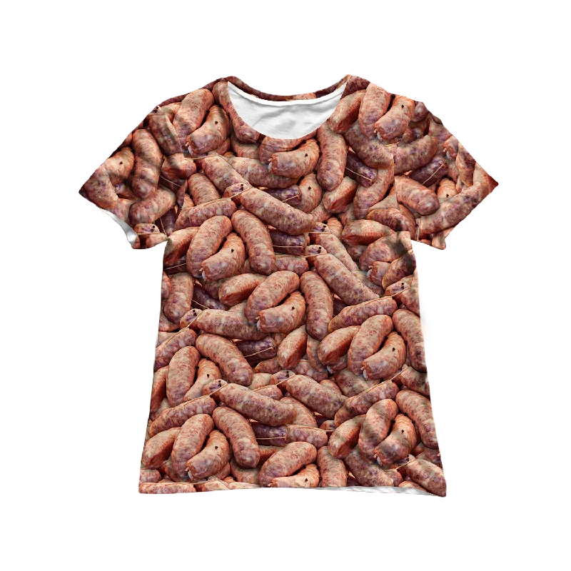 Sausage Party Women's Tee Thin T-Shirt Open Front Quick Dry Thin T-Shirt Open Front Quick Dry