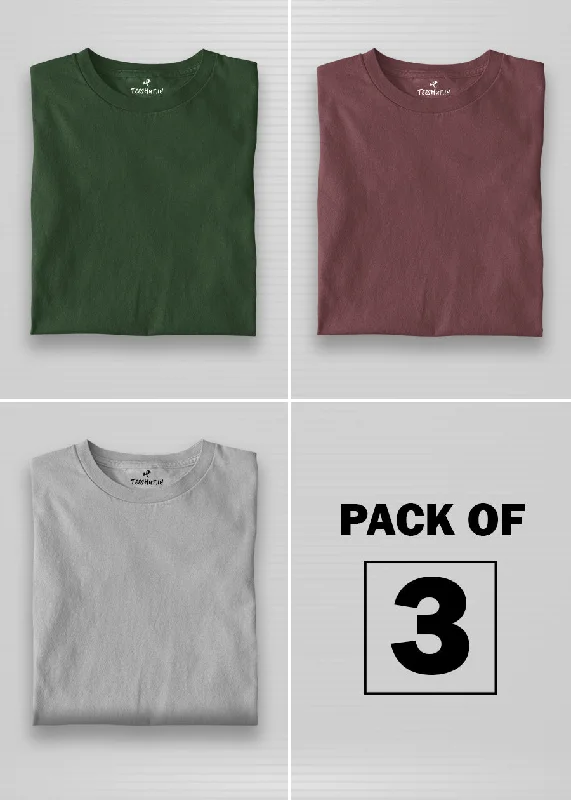 Solid Half Sleeve T-Shirt Women Combo - Pack of 3 Casual Formal Business Casual Formal Business Solid Half Sleeve T-Shirt Women Combo - Pack of 3 Casual Formal Business Casual Formal Business