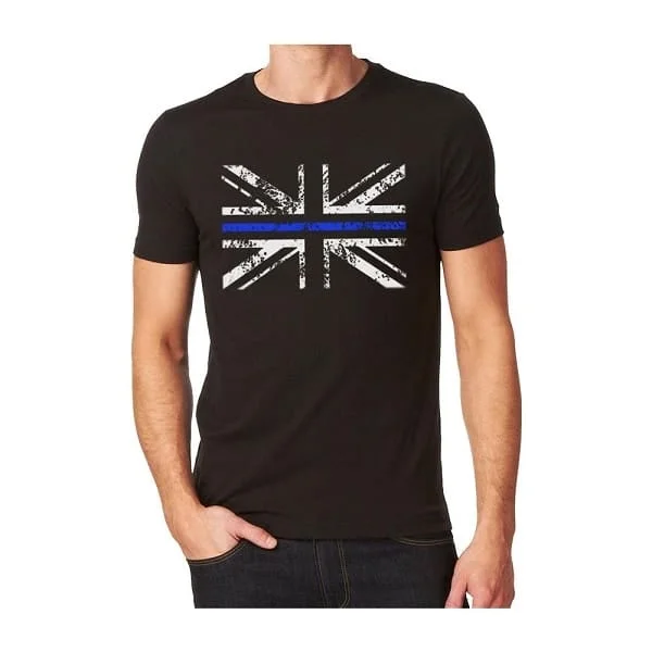 Thin Blue Line Union Flag Tshirt Oversized T-Shirt Spandex breathable Oversized T-Shirt Spandex breathable