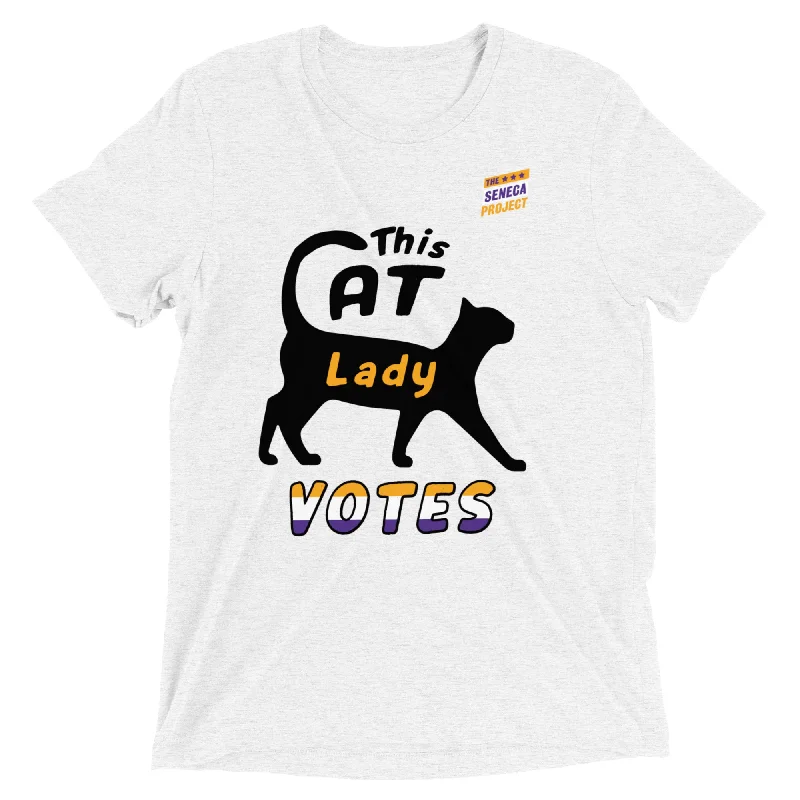 THIS CAT LADY VOTES UNISEX T-SHIRT V-Neck T-Shirt Long Sleeve Cotton V-Neck T-Shirt Long Sleeve Cotton