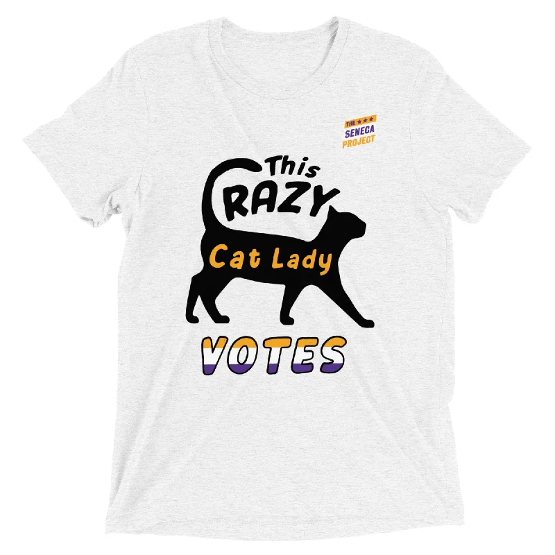 THIS CRAZY CAT LADY VOTES UNISEX T-SHIRT Spandex Blend Rayon Blend Denim Blend Spandex Blend Rayon Blend Denim Blend