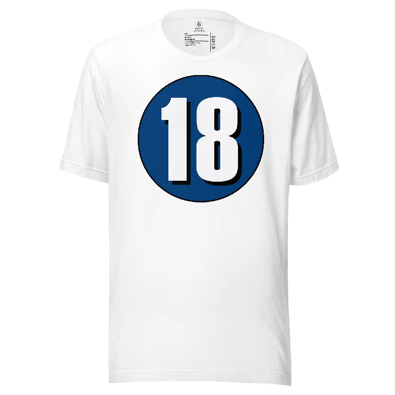 Unisex t-shirt: White on Navy Blue 18 Striped Floral Plaid Striped Floral Plaid