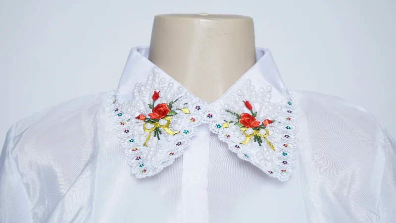 Women Collar Shirt (40") Notch Collar Peter Pan Collar Cowl Neck Notch Collar Peter Pan Collar Cowl Neck