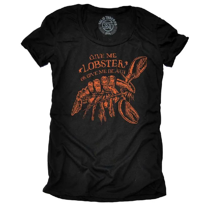 Women's Give Me Lobster Or Give Me Death T-shirt Chenille Brocade Lace Chenille Brocade Lace