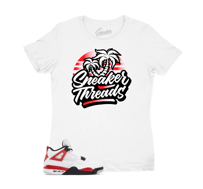 Womens - Red Cement 4 ST Palms Shirt Oversized T-Shirt Spandex breathable Oversized T-Shirt Spandex breathable