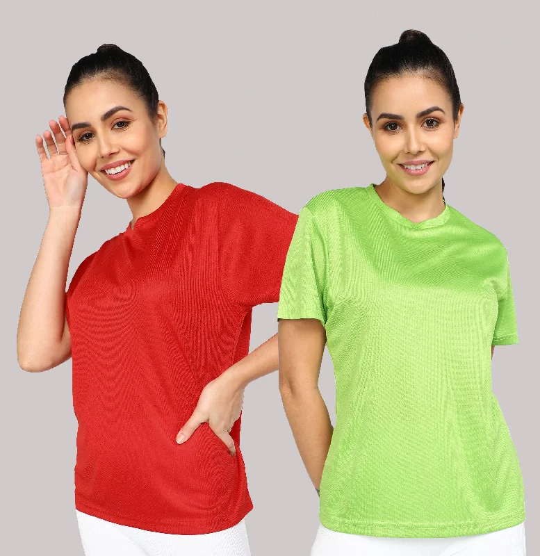 Womens Dry-Fit Sports Combo T.shirt (Green & Red) Polka Dot Checkered Tartan Polka Dot Checkered Tartan Womens Dry-Fit Sports Combo T.shirt (Green & Red) Polka Dot Checkered Tartan Polka Dot Checkered Tartan