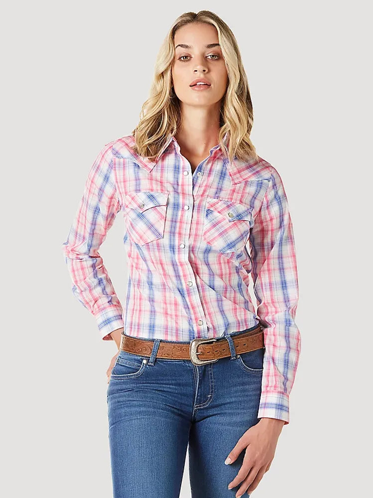 Wrangler USA Ladies Western Snap L/S Shirt - Assorted - 112335506 - On Sale Wool Fabric Cashmere Fabric Tweed Fabric Wool Fabric Cashmere Fabric Tweed Fabric