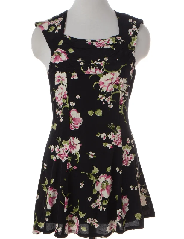 Label Anna Sleeveless Summer Short Dress Tunics Spring floral Tunics Spring floral