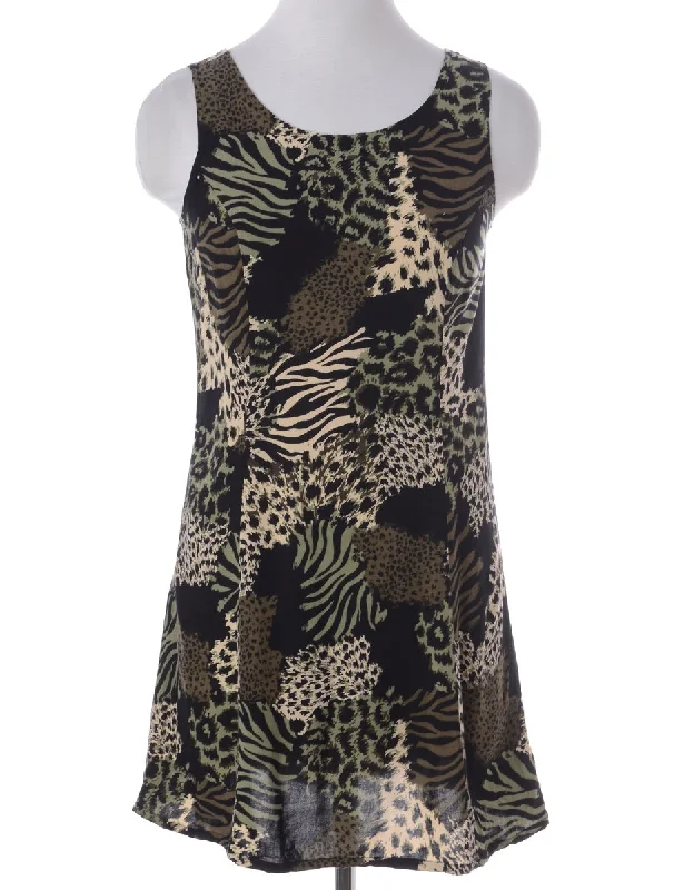 Label Animal Print Short Dress Tunics Chic elegant Tunics Chic elegant