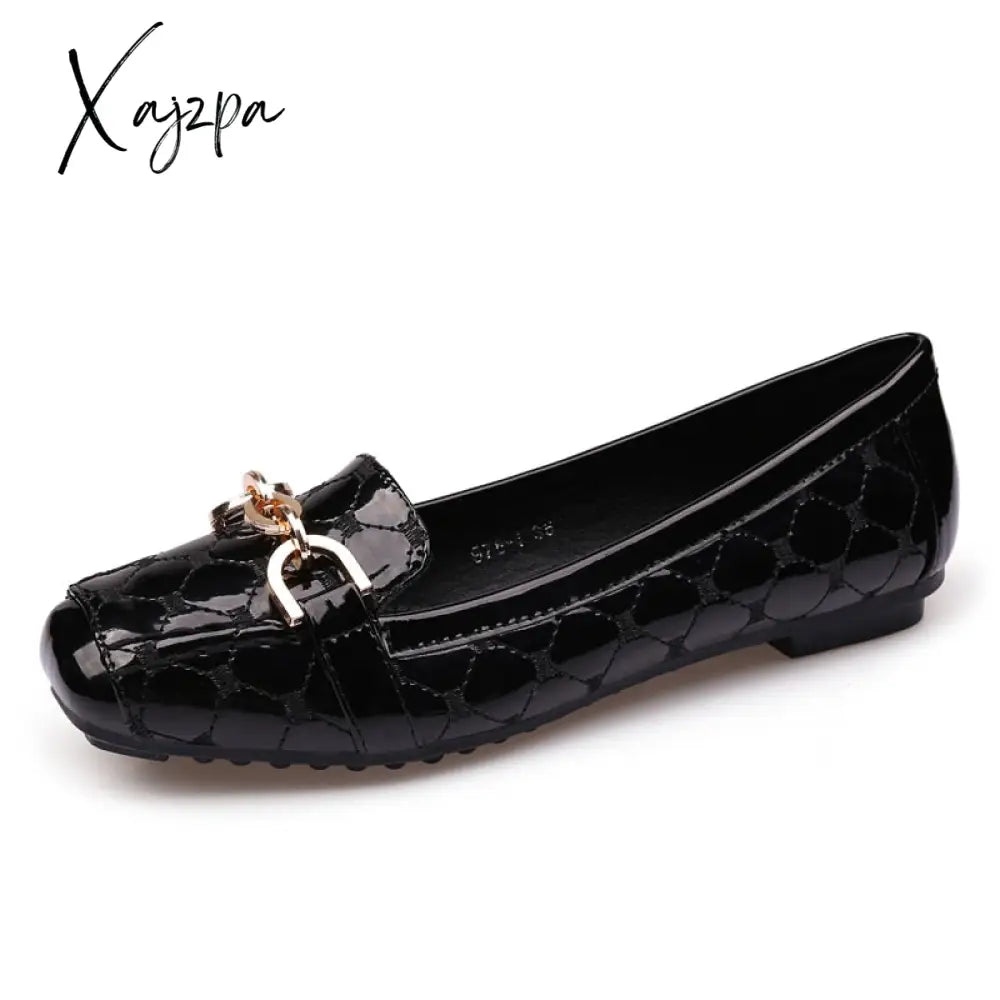 Xajzpa - Flat Shoes Woman Loafers Women Boat Shoes Party Wedding Dress Soft Bottom Square Toe Striking Luxury Brand Design Style Tunics Mesh breathable Tunics Mesh breathable