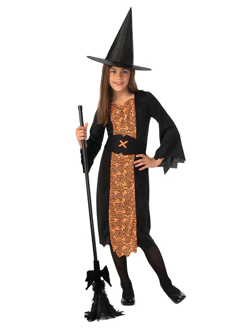 Kids Witch Costume Orange and Black Hocus Pocus Dress Tunics Sophisticated sleek Tunics Sophisticated sleek