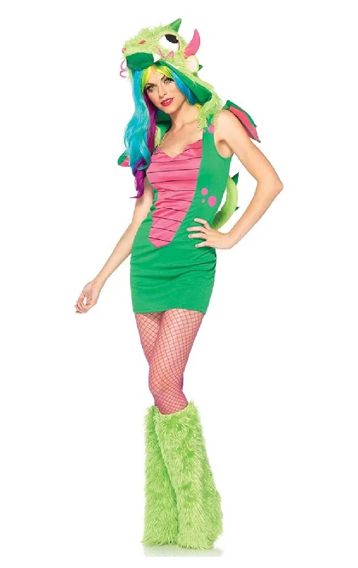 Leg Avenue Green Magic Dragon Sexy Fancy Dress Costume Tunics Ceremony elegant Tunics Ceremony elegant