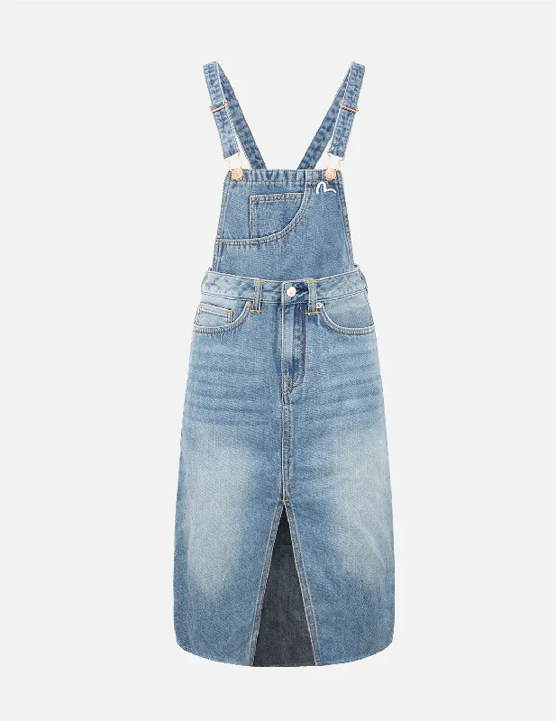 Seagull and Logo Print Denim Dungaree Dress Tunics Timeless classic Tunics Timeless classic