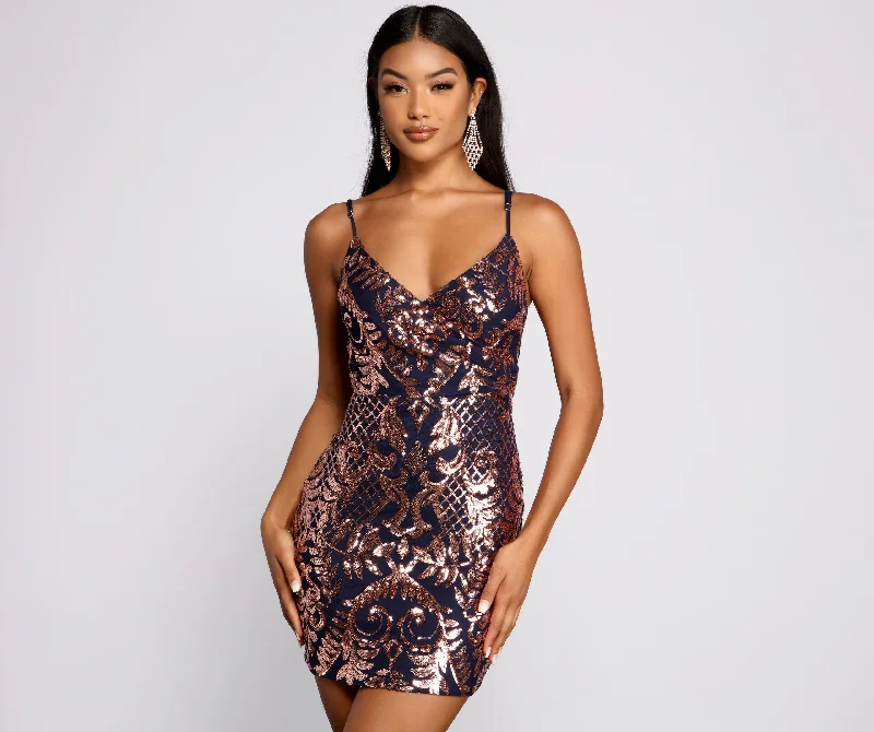 Stella Formal Sequin Scroll Print Mini Dress Elegant Long Evening Elegant Long Evening Stella Formal Sequin Scroll Print Mini Dress Elegant Long Evening Elegant Long Evening